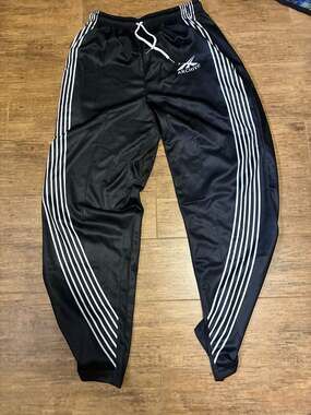 Archive Streetwear Y2K Black Relaxed Fit Side Striped Track Pants
